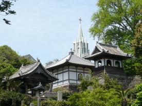 St. Francis Xavier Memorial Church, a view of a Christian Church and Japanese Temples
